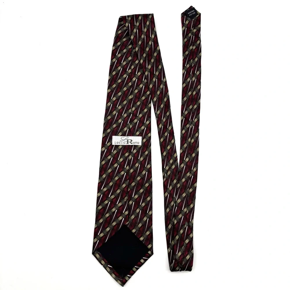 Lot of 3 1980s Louis Roth 100% Silk Multicolor Abstract Neckties 60